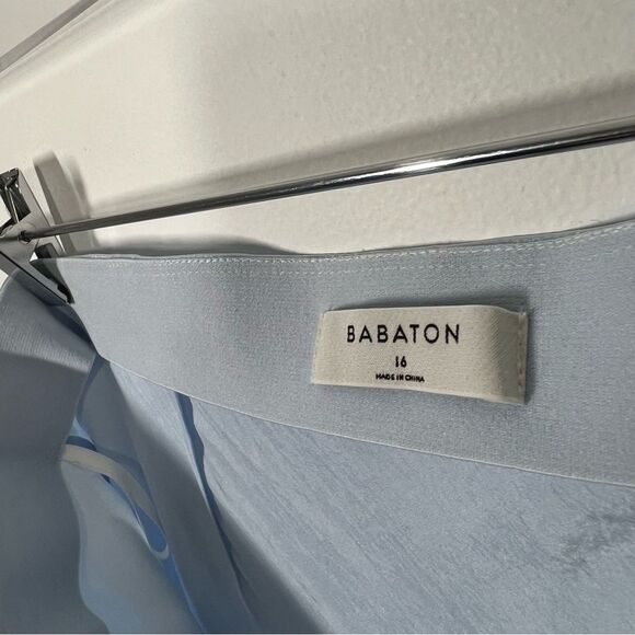Babaton for Aritzia Women’s Size 16 Light Blue Japanese Satin Slip Midi Skirt - Picture 11 of 16
